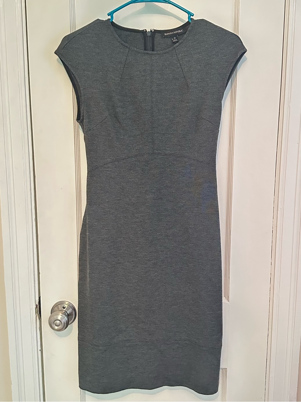 Banana Republic Charcoal Gray Midi Sheath Dress